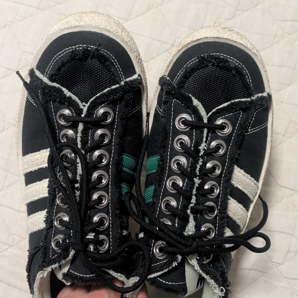 Adidas Campus 80s X S.F.T.M. Black Canvas Low-Top Sneakers with White Stripes